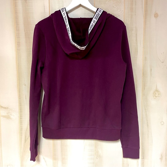 VS Pink Maroon Black And White Zip Up Hooded Jacket Sz L - Picture 2 of 6